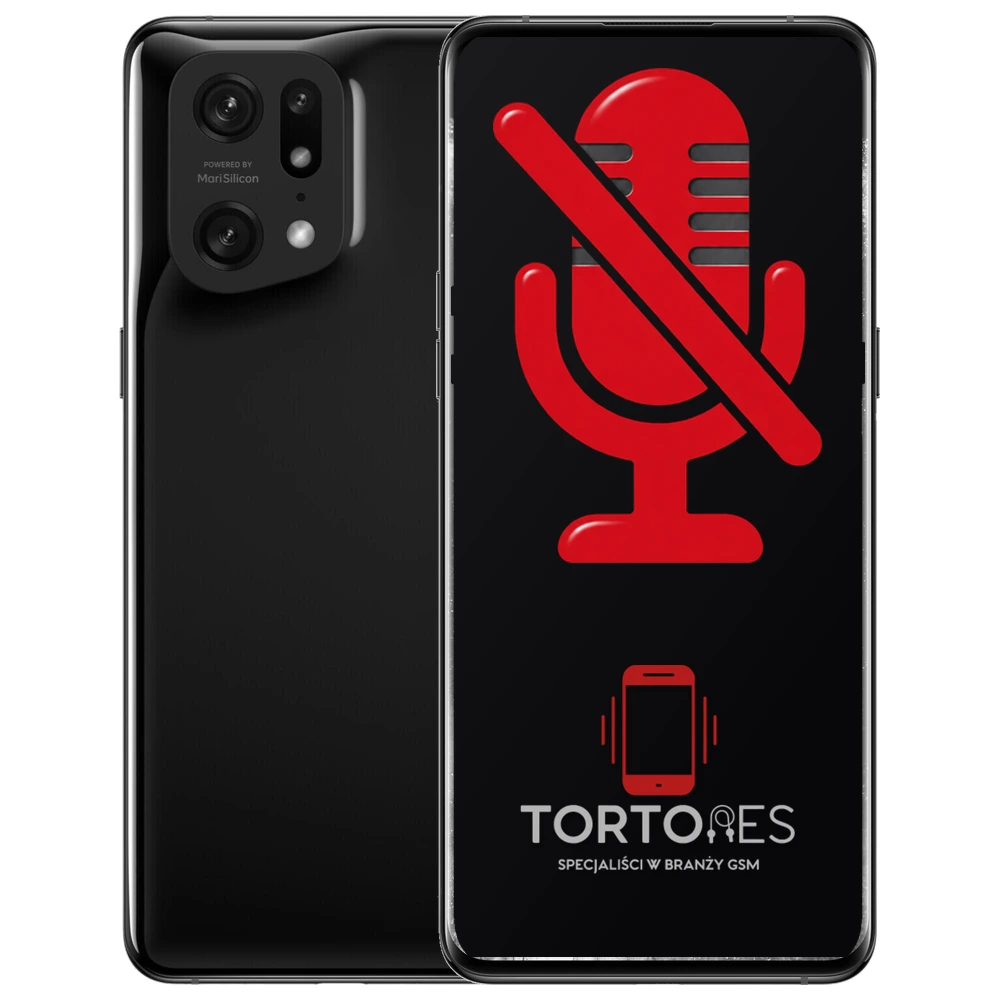 OPPO Find X5 Pro z symbolem mikrofonu - naprawa mikrofonu
