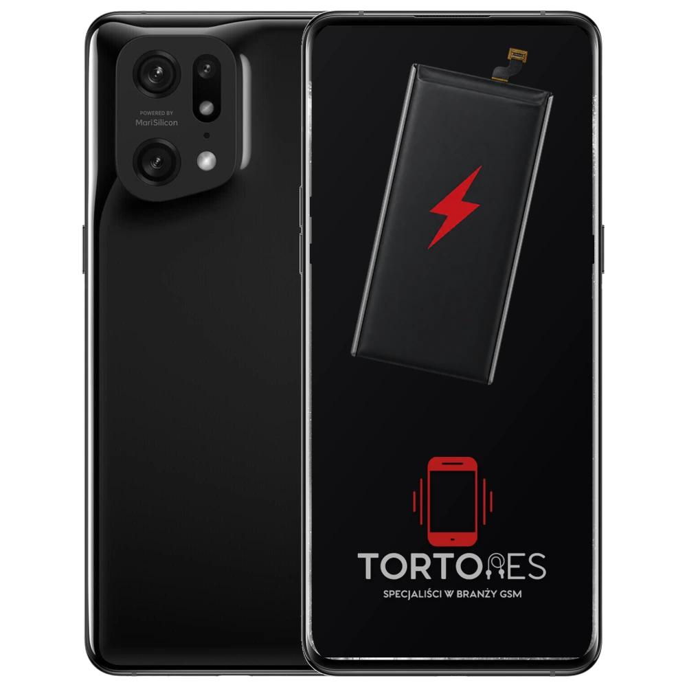 OPPO Find X5 Pro z ilustracją baterii - wymiana baterii