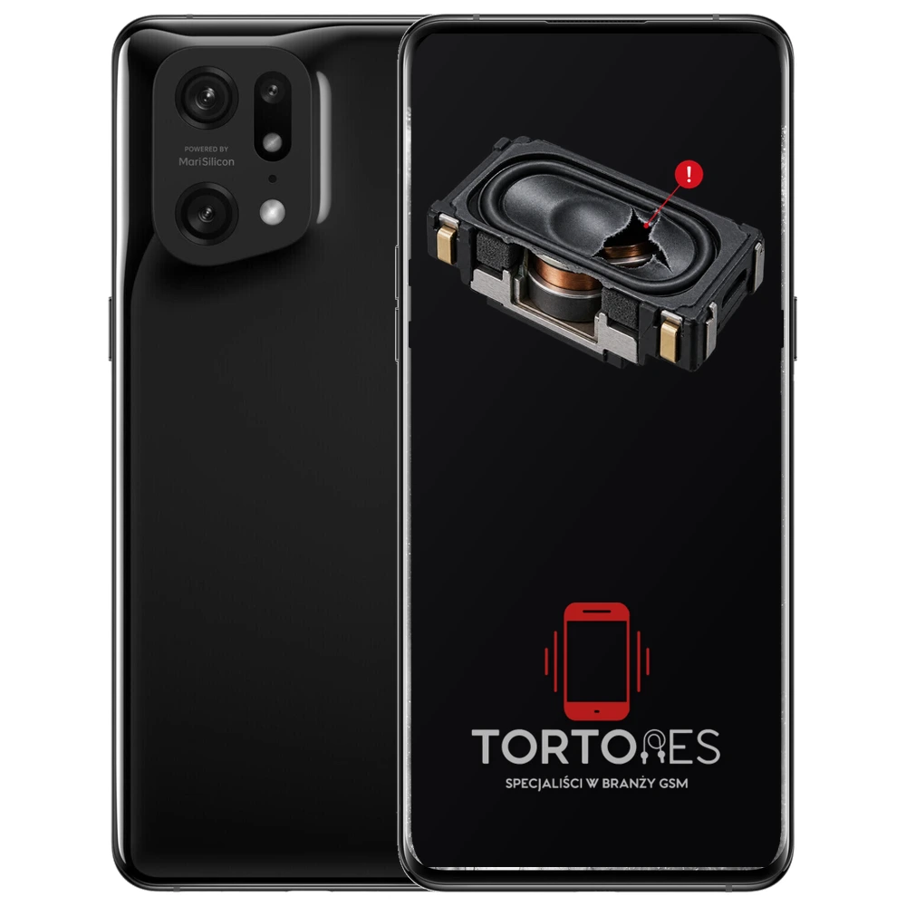 OPPO Find X5 Pro z symbolem głośnika multimedialnego - wymiana głośnika multimedialnego