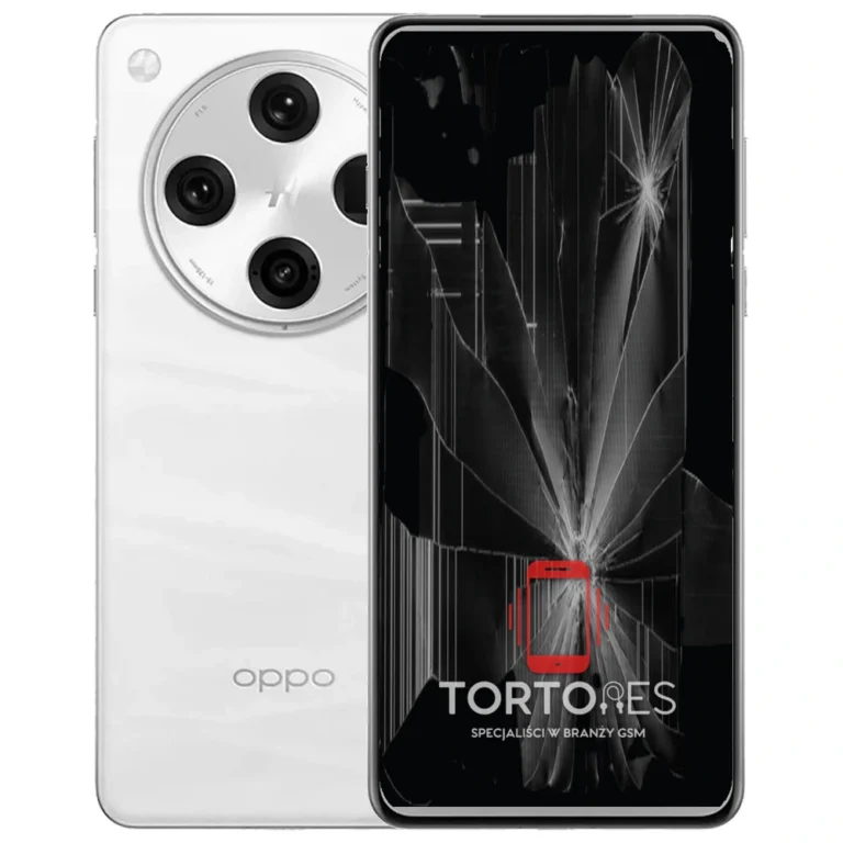 OPPO Find X8 Pro z ilustracją pękniętego wyświetlacza - wymiana zbitego wyświetlacza
