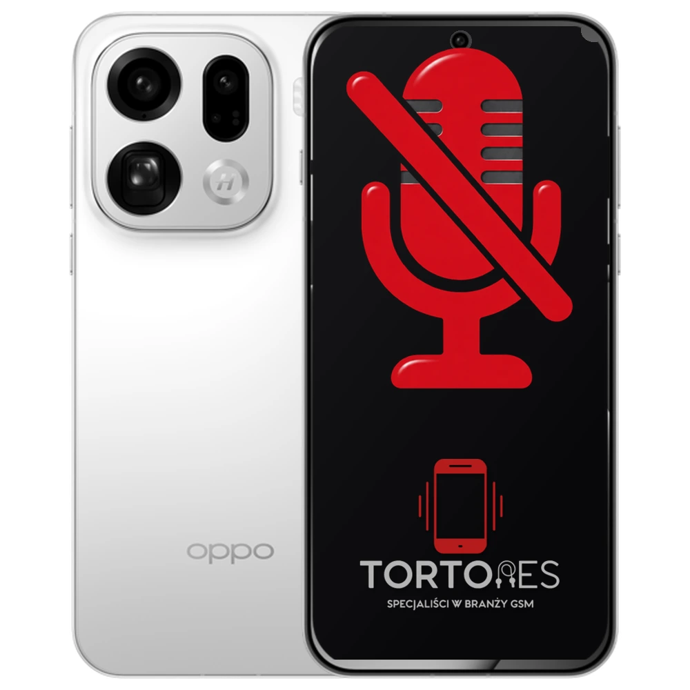 OPPO Find X9 Pro z symbolem mikrofonu - naprawa mikrofonu