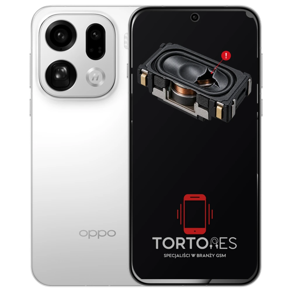 OPPO Find X9 Pro z symbolem głośnika multimedialnego - wymiana głośnika multimedialnego