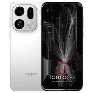 OPPO Find X9 Pro z ilustracją pękniętego wyświetlacza - wymiana zbitego wyświetlacza