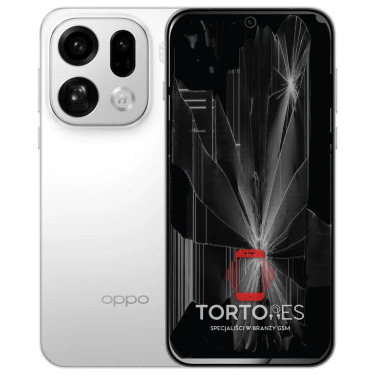 OPPO Find X9 Pro z ilustracją pękniętego wyświetlacza - wymiana zbitego wyświetlacza