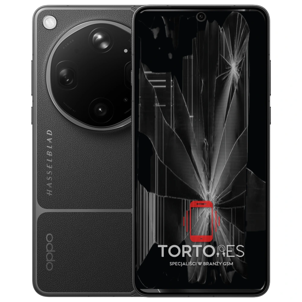 OPPO Find X9 Ultra z ilustracją pękniętego wyświetlacza - wymiana zbitego wyświetlacza