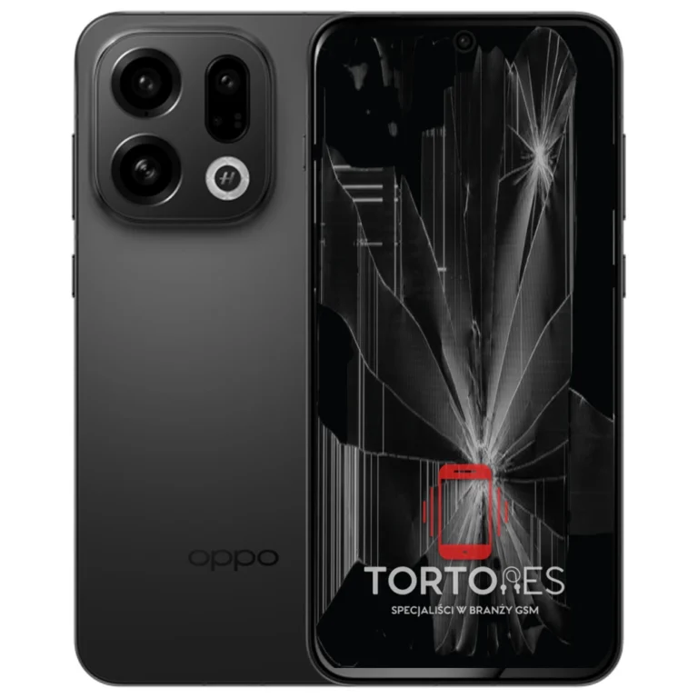 OPPO Find X9 z ilustracją pękniętego wyświetlacza - wymiana zbitego wyświetlacza