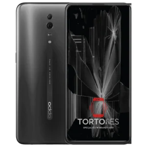OPPO Reno Z z ilustracją pękniętego wyświetlacza - wymiana zbitego wyświetlacza