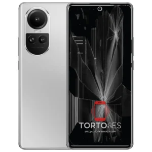 OPPO Reno10 5G z ilustracją pękniętego wyświetlacza - wymiana zbitego wyświetlacza