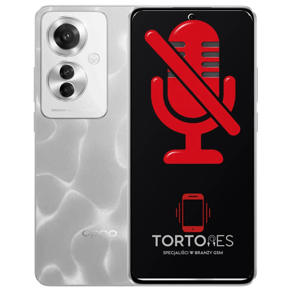 OPPO Reno11 F 5G z symbolem mikrofonu - naprawa mikrofonu