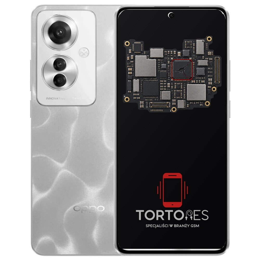 OPPO Reno11 F 5G z ilustracją płyty głównej - naprawa płyty głównej
