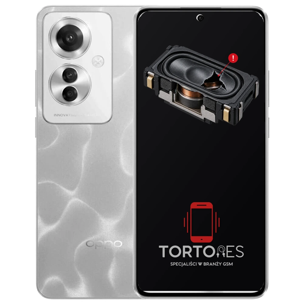 OPPO Reno11 F 5G z symbolem głośnika multimedialnego - wymiana głośnika multimedialnego