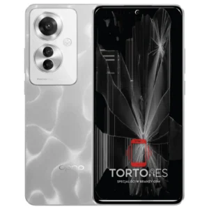 OPPO Reno11 F 5G z ilustracją pękniętego wyświetlacza - wymiana zbitego wyświetlacza