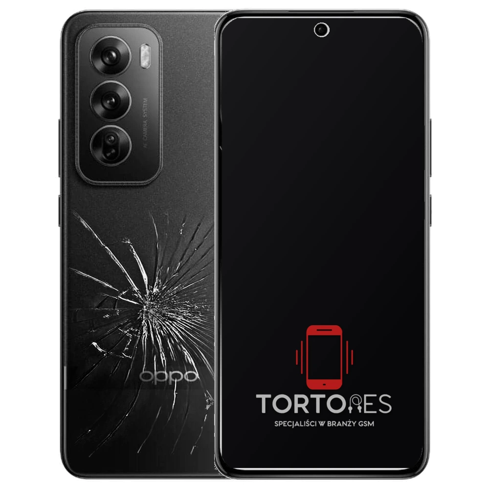 OPPO Reno12 Pro 5G z ilustracją pękniętej tylnej klapki - wymiana zbitej klapki