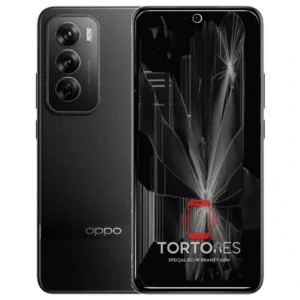 OPPO Reno12 Pro 5G z ilustracją pękniętego wyświetlacza - wymiana zbitego wyświetlacza