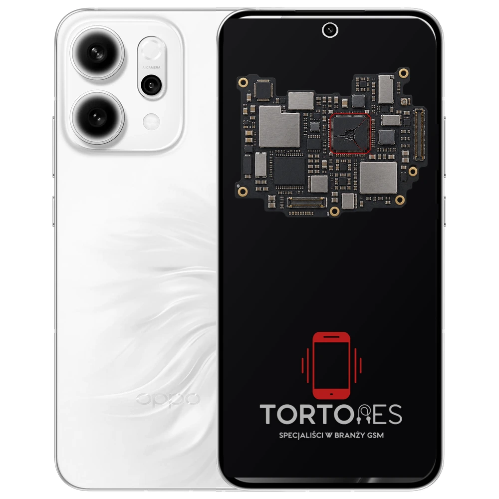 OPPO Reno14 5G z ilustracją płyty głównej - naprawa płyty głównej