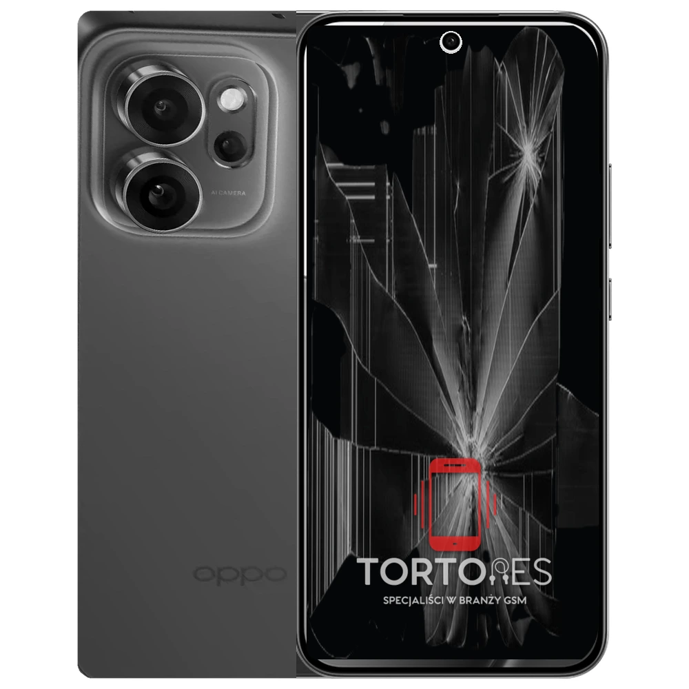 OPPO Reno14 FS 5G z ilustracją pękniętego wyświetlacza - wymiana zbitego wyświetlacza