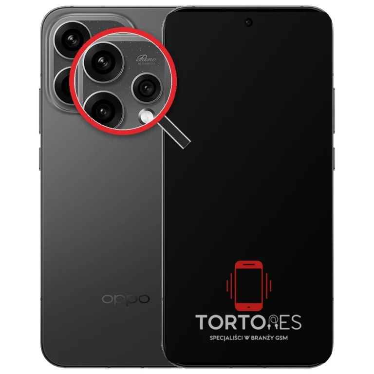 OPPO Reno15 5G z lupą na tylnych aparatach - wymiana tylnej kamery