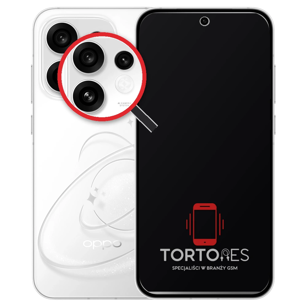 OPPO Reno16 5G z lupą na tylnych aparatach - wymiana tylnej kamery