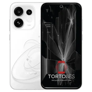 OPPO Reno16 5G z ilustracją pękniętego wyświetlacza - wymiana zbitego wyświetlacza
