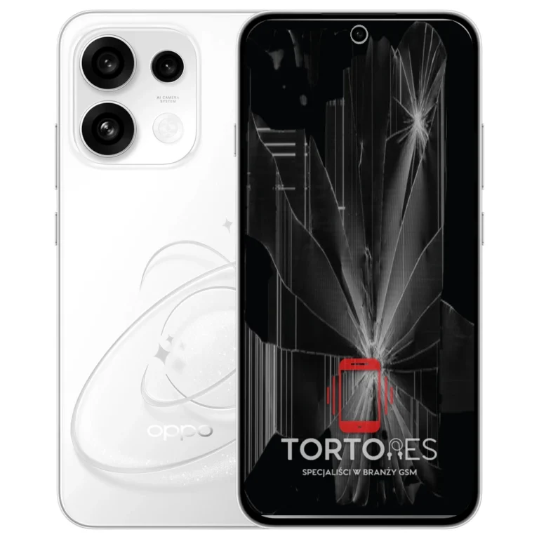 OPPO Reno16 F 5G / FS 5G z ilustracją pękniętego wyświetlacza - wymiana zbitego wyświetlacza