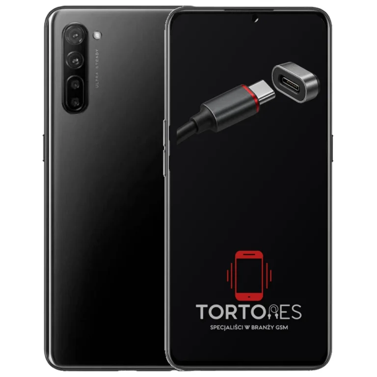 OPPO Reno3 LTE z ilustracją złącza ładowania - naprawa złącza ładowania