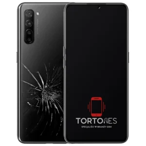 OPPO Reno3 LTE z ilustracją pękniętej tylnej klapki - wymiana zbitej klapki
