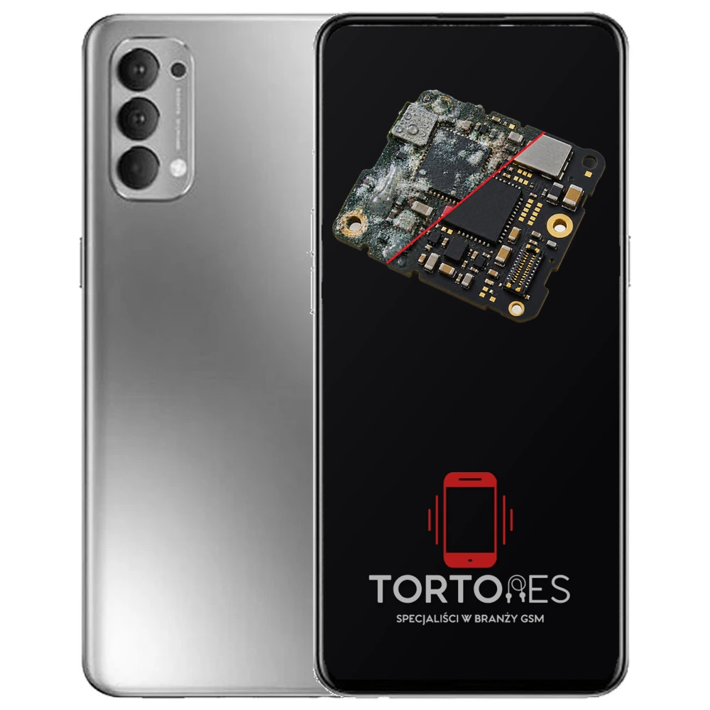 OPPO Reno4 LTE z ilustracją zalania - czyszczenie po zalaniu