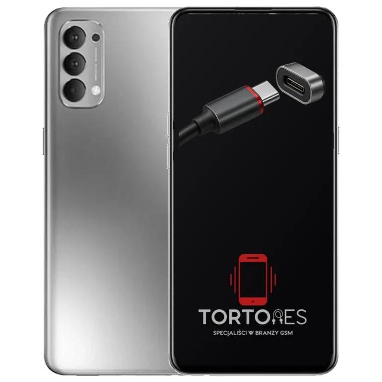 OPPO Reno4 LTE z ilustracją złącza ładowania - naprawa złącza ładowania