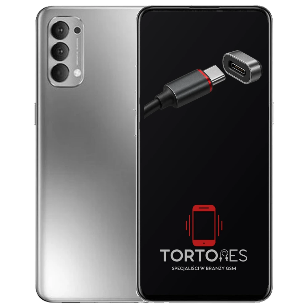 OPPO Reno4 LTE z ilustracją złącza ładowania - naprawa złącza ładowania