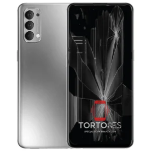 OPPO Reno4 LTE z ilustracją pękniętego wyświetlacza - wymiana zbitego wyświetlacza