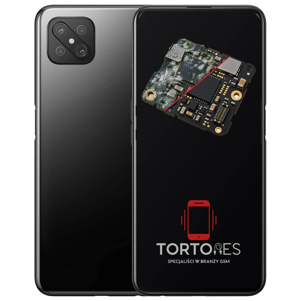 OPPO Reno4 Z 5G z ilustracją zalania - czyszczenie po zalaniu