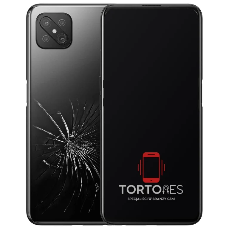 OPPO Reno4 Z 5G z ilustracją pękniętej tylnej klapki - wymiana zbitej klapki