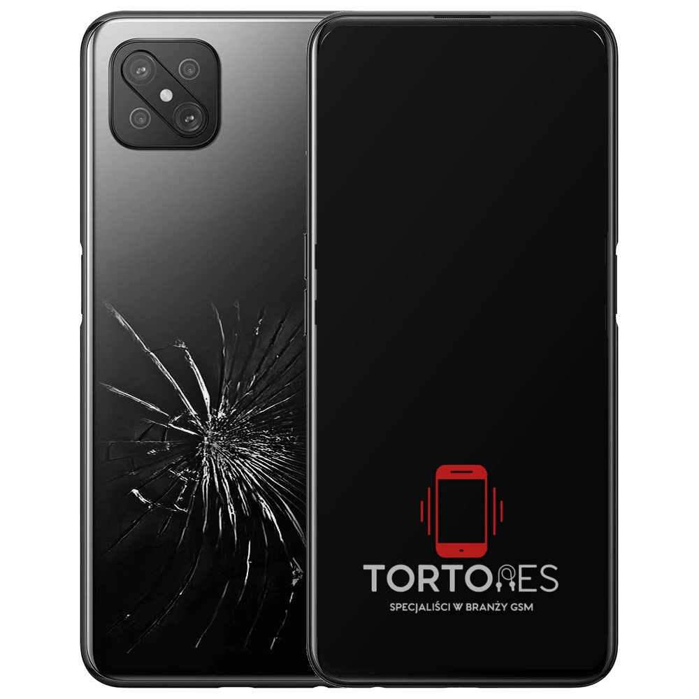 OPPO Reno4 Z 5G z ilustracją pękniętej tylnej klapki - wymiana zbitej klapki