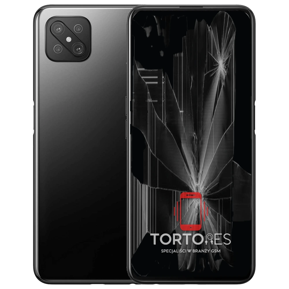 OPPO Reno4 Z 5G z ilustracją pękniętego wyświetlacza - wymiana zbitego wyświetlacza