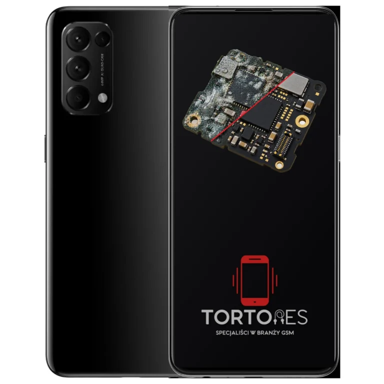 OPPO Reno5 5G z ilustracją zalania - czyszczenie po zalaniu
