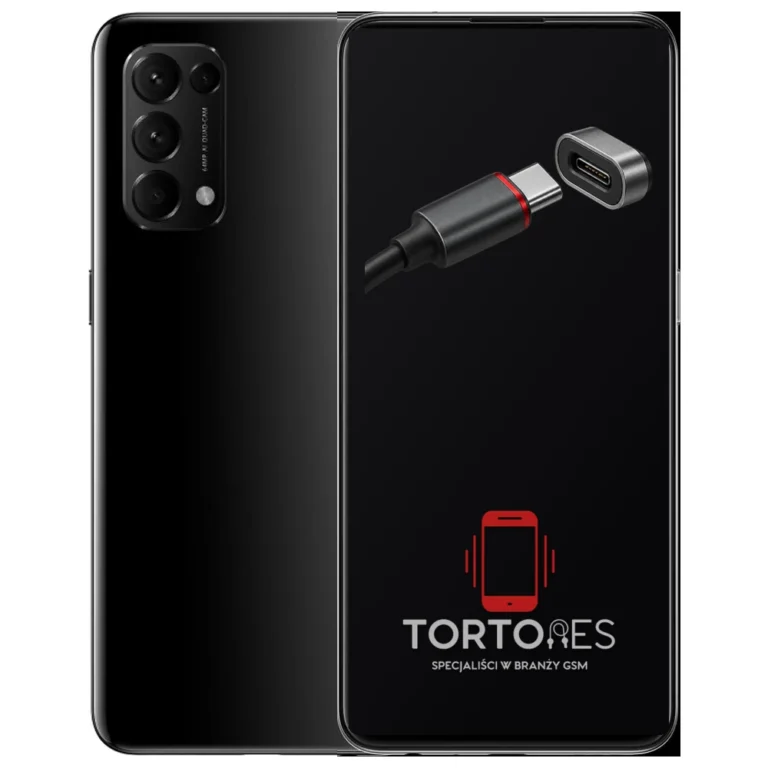 OPPO Reno5 5G z ilustracją złącza ładowania - naprawa złącza ładowania