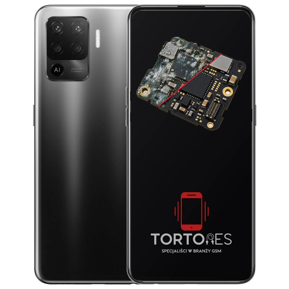 OPPO Reno5 Lite z ilustracją zalania - czyszczenie po zalaniu