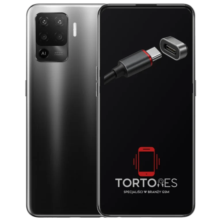OPPO Reno5 Lite z ilustracją złącza ładowania - naprawa złącza ładowania
