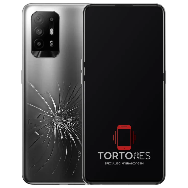 OPPO Reno5 Z 5G z ilustracją pękniętej tylnej klapki - wymiana zbitej klapki