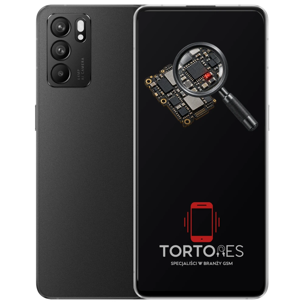 OPPO Reno6 5G z symbolem diagnostyki - diagnoza telefonu