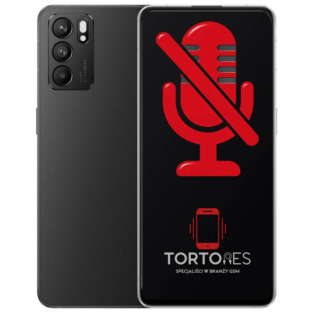 OPPO Reno6 5G z symbolem mikrofonu - naprawa mikrofonu