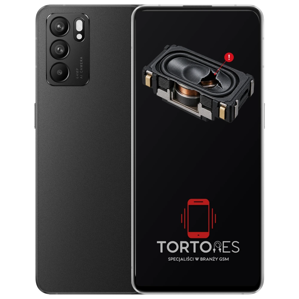 OPPO Reno6 5G z symbolem głośnika multimedialnego - wymiana głośnika multimedialnego