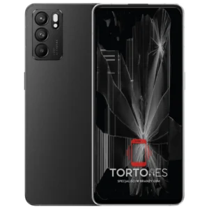 OPPO Reno6 5G z ilustracją pękniętego wyświetlacza - wymiana zbitego wyświetlacza