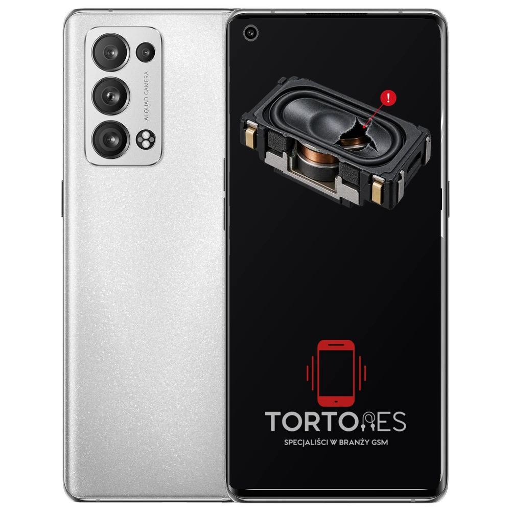 OPPO Reno6 Pro 5G z symbolem głośnika multimedialnego - wymiana głośnika multimedialnego