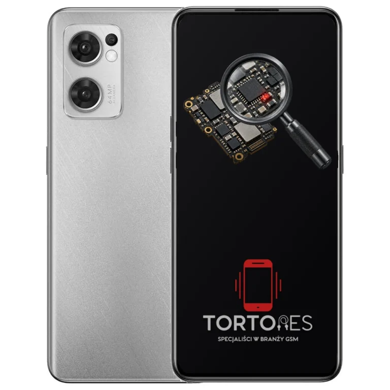 OPPO Reno7 5G z symbolem diagnostyki - diagnoza telefonu