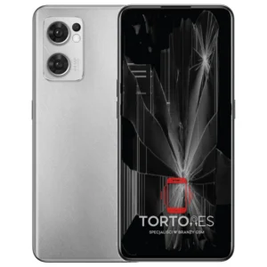 OPPO Reno7 5G z ilustracją pękniętego wyświetlacza - wymiana zbitego wyświetlacza
