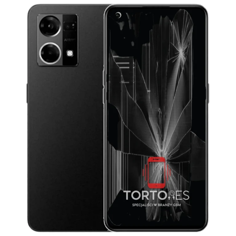 OPPO Reno7 LTE z ilustracją pękniętego wyświetlacza - wymiana zbitego wyświetlacza