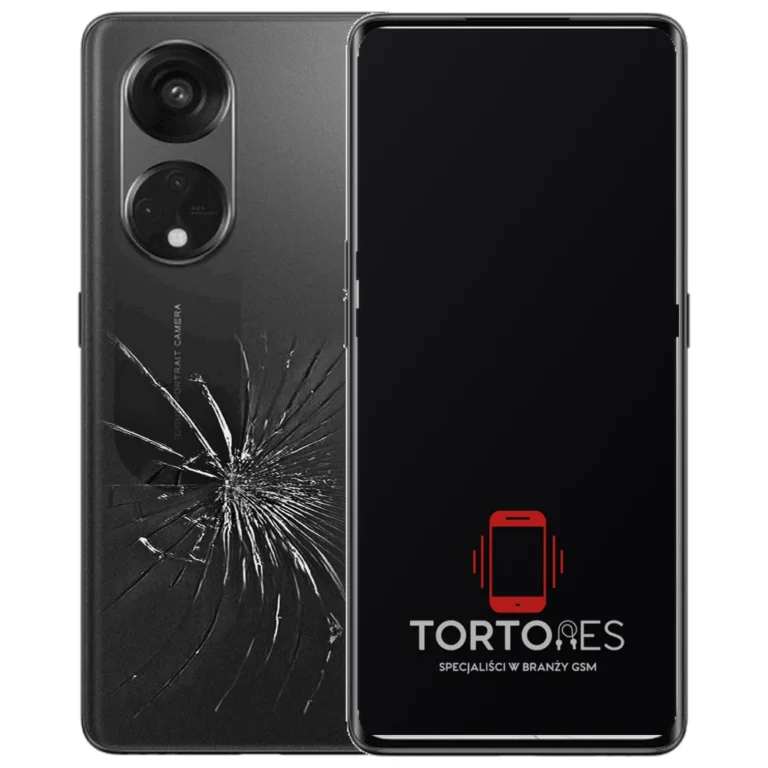 OPPO Reno8 T LTE z ilustracją pękniętej tylnej klapki - wymiana zbitej klapki
