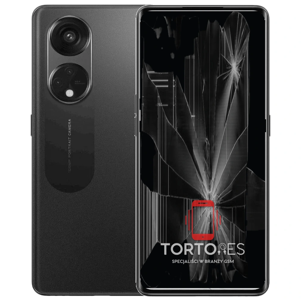OPPO Reno8 T LTE z ilustracją pękniętego wyświetlacza - wymiana zbitego wyświetlacza