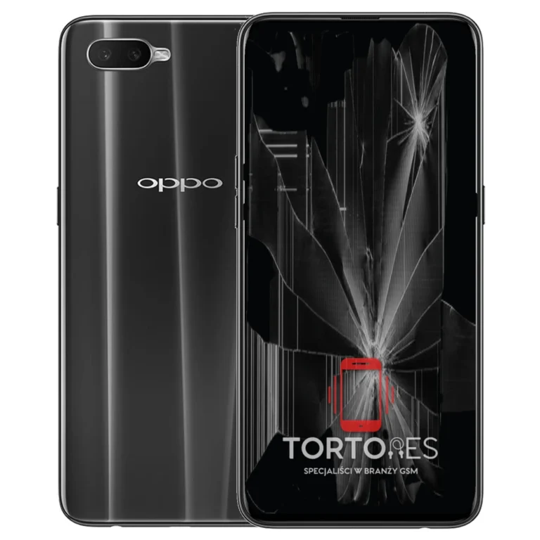 OPPO RX17 Neo z ilustracją pękniętego wyświetlacza - wymiana zbitego wyświetlacza